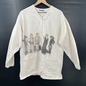 Vintage Oversized sweatshirt cardigan fancy ladies 1920s flapper silhouette L XL